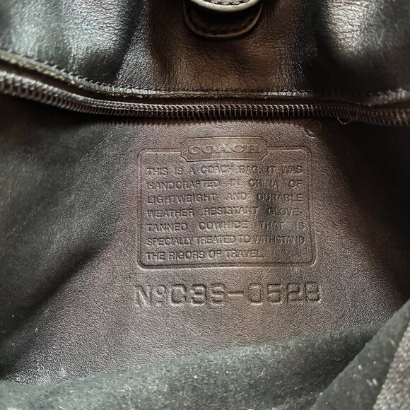 Vintage COACH Large Black Drawstring Backpack Leather Shoulder Bag C3S 0529 - Picture 7 of 9